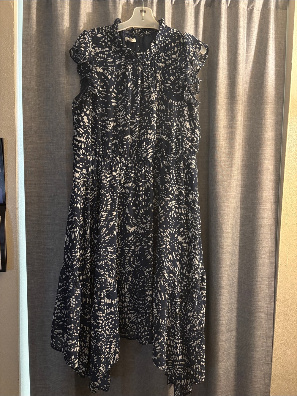 Maurices Navy and White Printed High-Low Dress